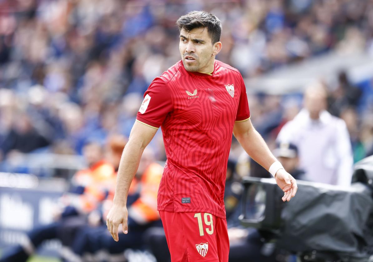 El jugador del Sevilla Marcos Acuña en el partido frente al Getafe.