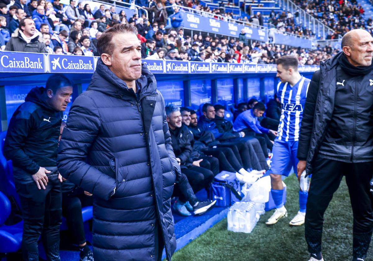 Luis García, antes del derbi ante la Real Sociedad.