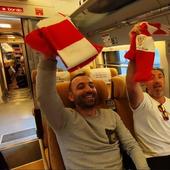 En el AVE con la afición del Athletic: «Sevilla será una fiesta, esto hay que vivirlo»