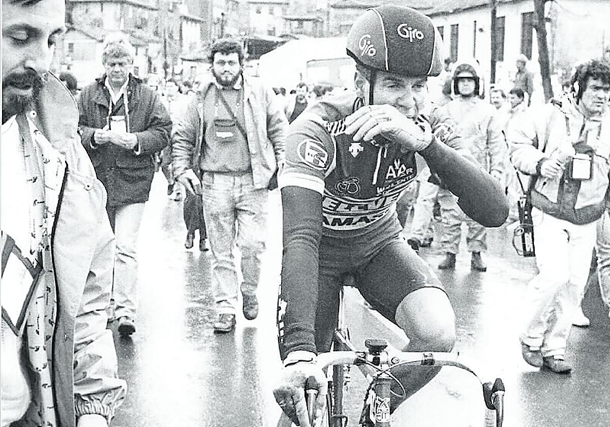 Andrew Hampsten, el día que ganó en La Arboleda la etapa recortada en la Itzulia de 1989.