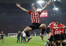 Celebración al acabar el partido.