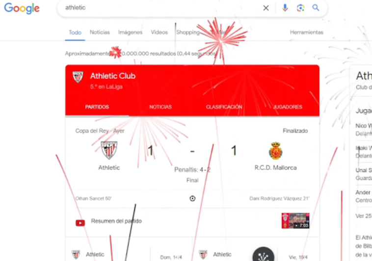 Google se rinde al Athletic y también celebra la Copa
