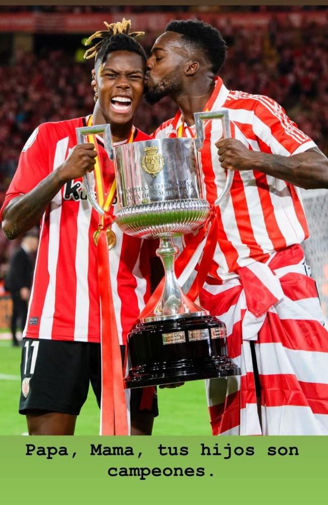 El bonito mensaje de Iñaki Williams y Nico a sus padres | El Correo