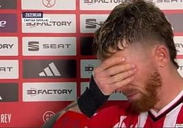 Iker Muniain se emociona hablando de sus hijos tras la final.