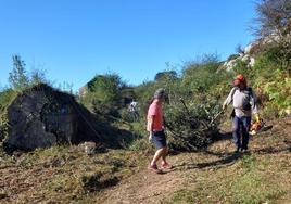 Imagen de la segunda fase de acondicionamiento del antiguo poblado minero, el pasado mes de octubre.