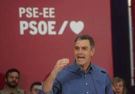 Pedro Sánchez, en un mitin electoral.