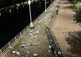 La celebración de la gabarra deja 34 toneladas de basura en Bilbao