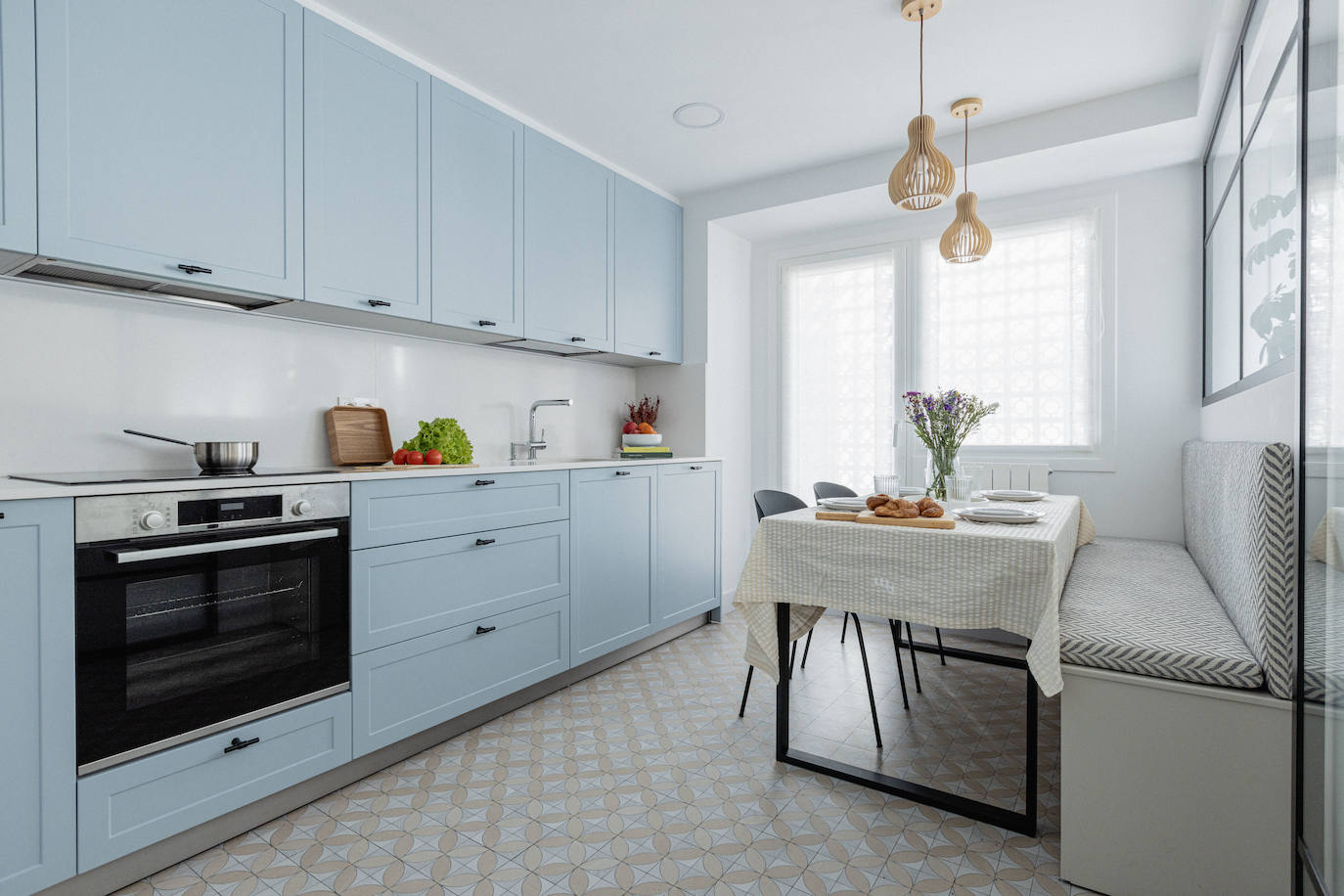 El piso oscuro convertido en casa de revista para una pareja joven y su hija en Bilbao