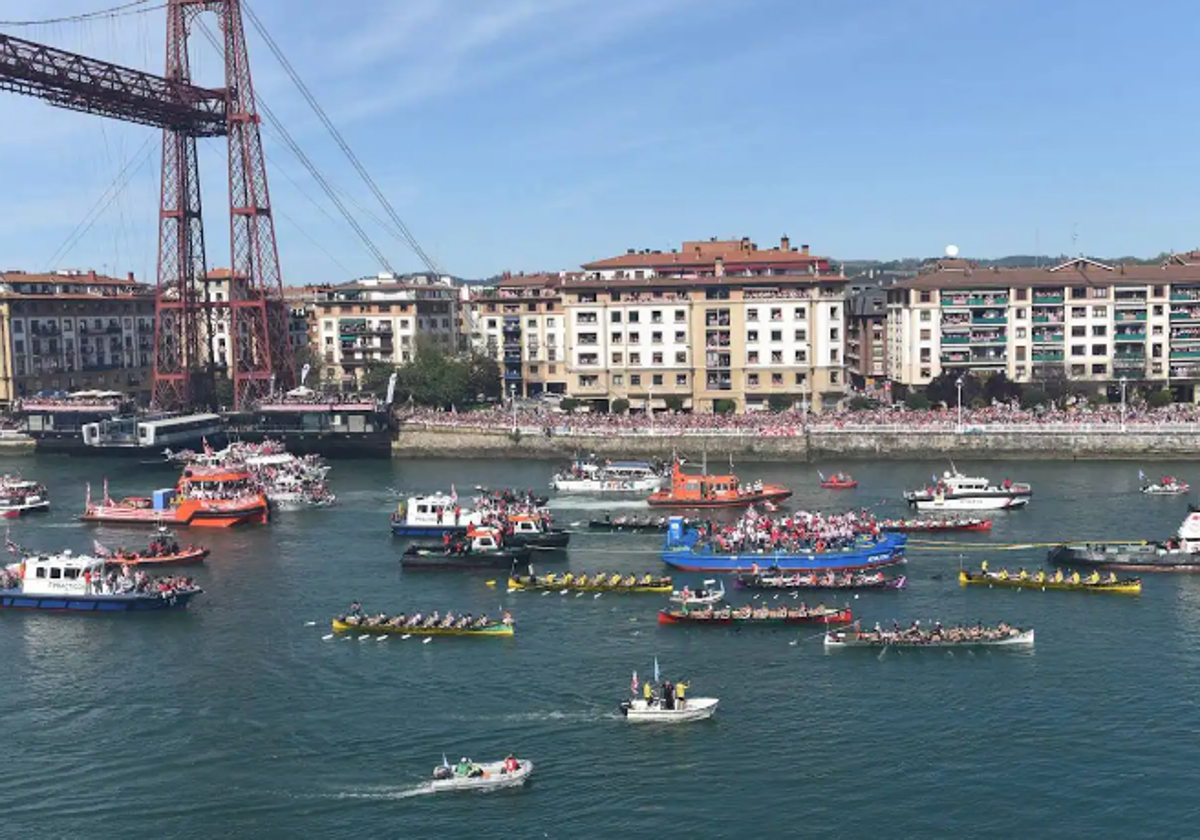 Así se vivió la gabarra en Getxo, Portugalete, Sestao Barakaldo y Erandio
