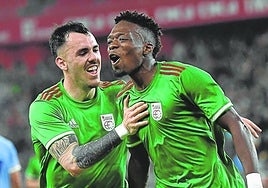 Djaló, con la camiseta de la Euskal Selekzioa, reforzará al Athletic la próxima temporada.