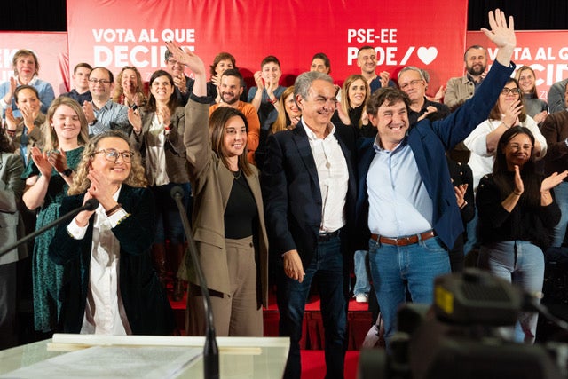 José Luis Rodríguez Zapatero, en el acto del PSE de hoy en Barakaldo.