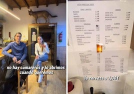 Enseñan los precios del bar de su pueblo y triunfan en redes: «Me quedo a vivir»