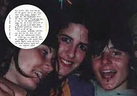 A la derecha, Aimar, acompañado de las que fueron sus amigas. Y, en detalle, su carta de suicidio.