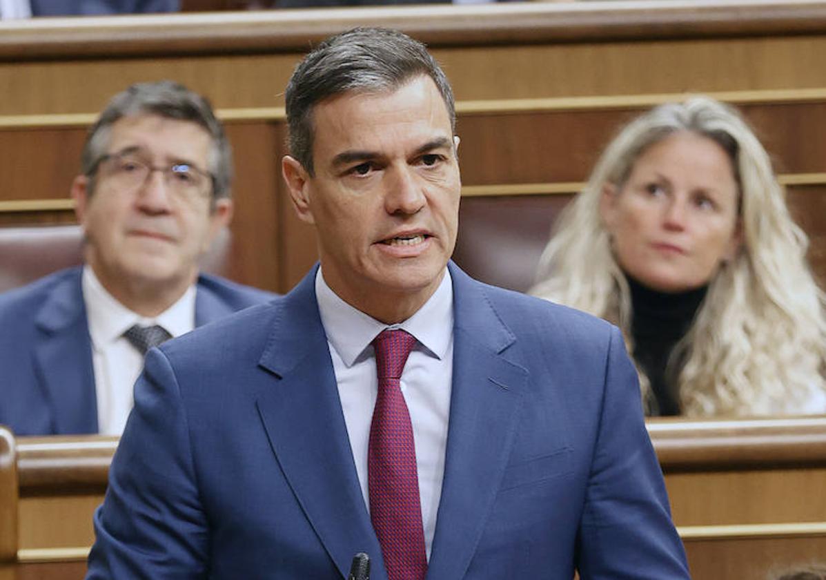 Pedro Sánchez, en el Parlamento.