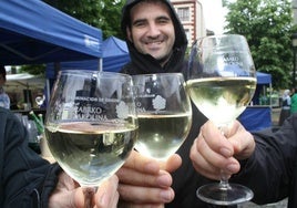 Brindis con Arabako Txakolina en Amurrio.