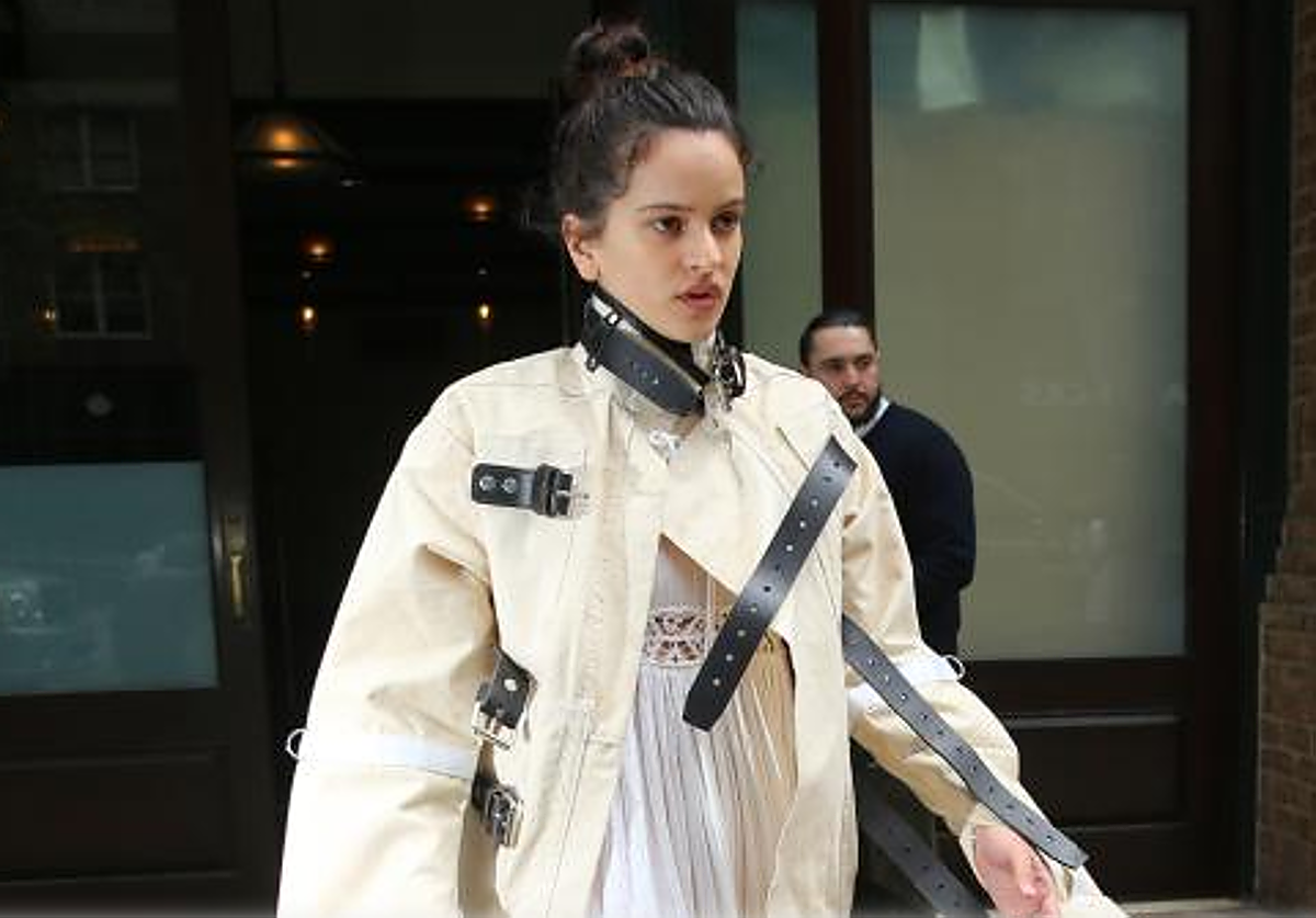 El sorprendente look de Rosalía: se pasea por Nueva York con una camisa de fuerza