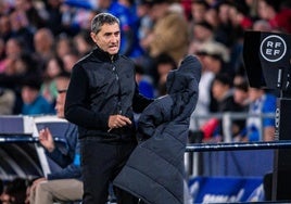 Valverde durante el encuentro.