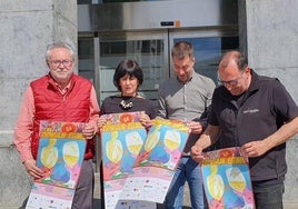 Merino, Urrutia. Molinuevo y Álava durante la presentación de la fiesta.