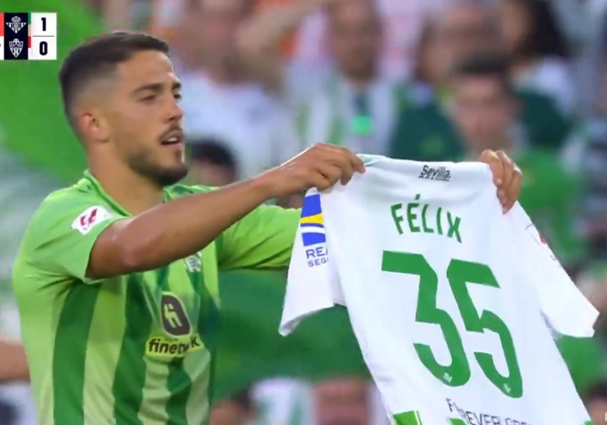 El bonito gesto del Betis con Félix Garreta: Fornals dedica su gol al joven futbolista del Amorebieta, en coma