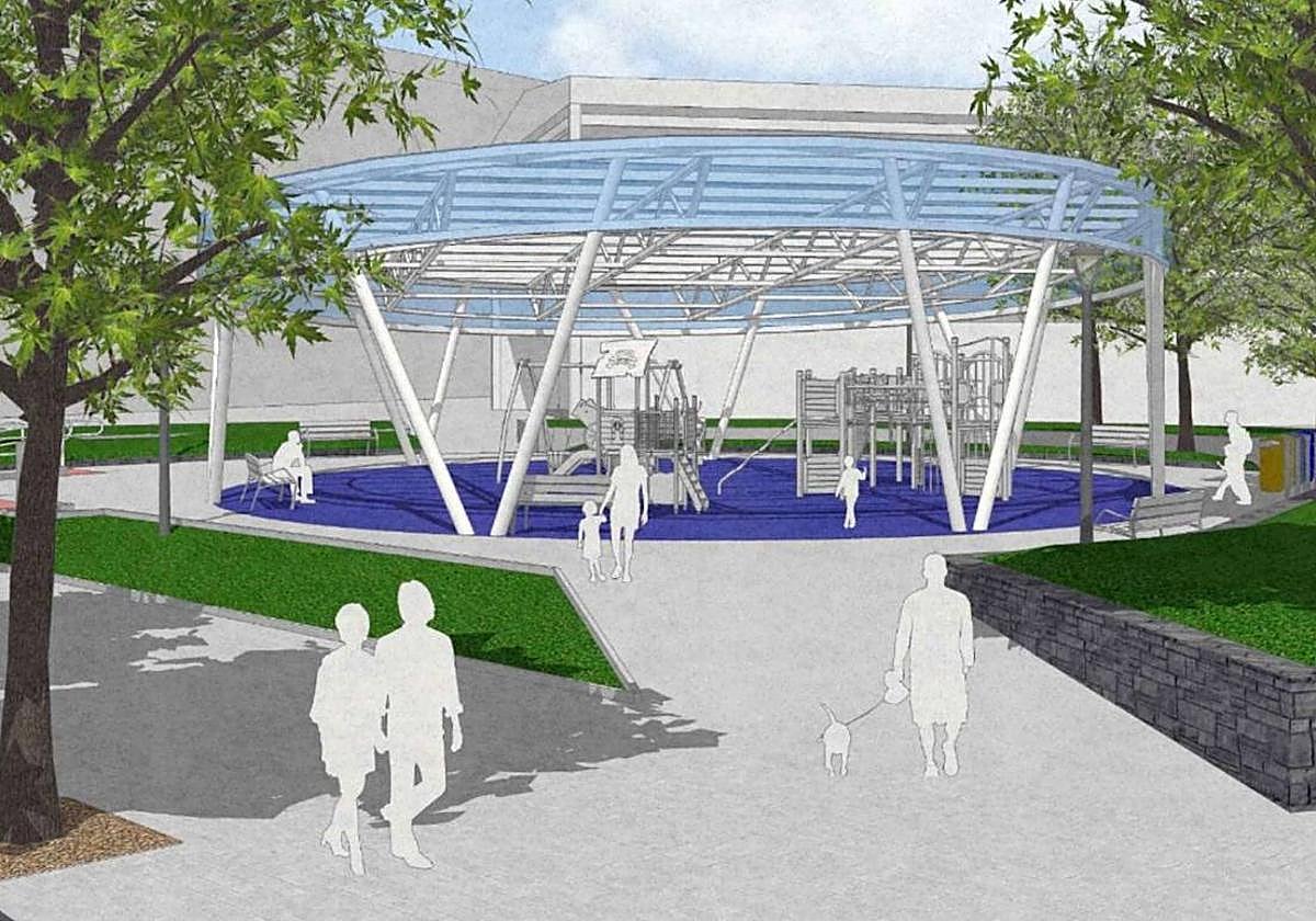 Infografía de cómo será el aspecto del renovado parque de la calle Murrieta.