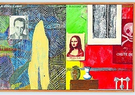 'Racing Thoughts', autorretrato simbólico de ideas e imágenes inconexas en la mente del artista.