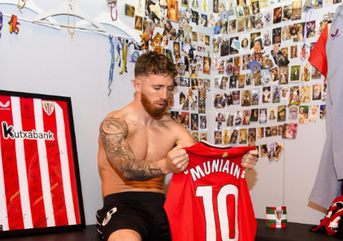 La última foto de Iker Muniain en su rincón sagrado de San Mamés