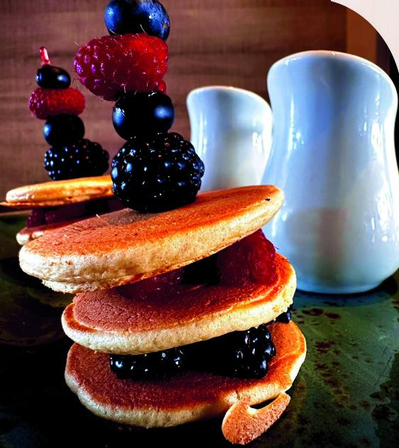 'Mini Pancake', Xkeno. De frutos rojos bañado con chocolate.