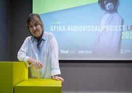 La directora y productora Maite Ruiz de Austri, ayer en el anuncio de los proyectos de Apika Lab.