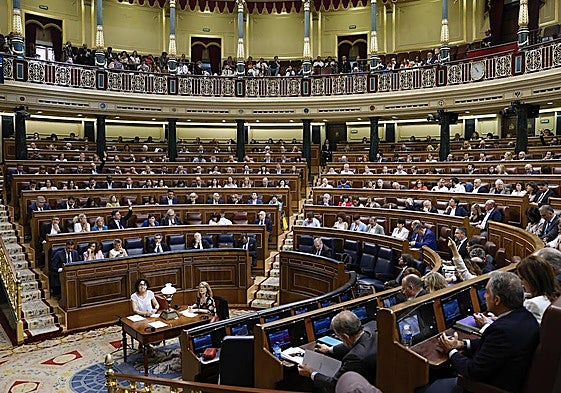 Imagen del Congreso durante la votación de la Ley de Amnistia.