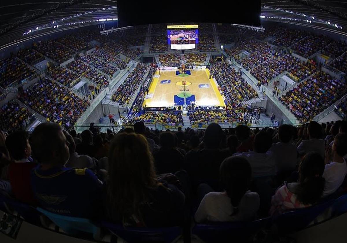 Imagen panorámica del Gran Canaria Arena, con 11.500 espectadores de aforo.