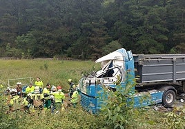 Imagen del accidente en Orozko.