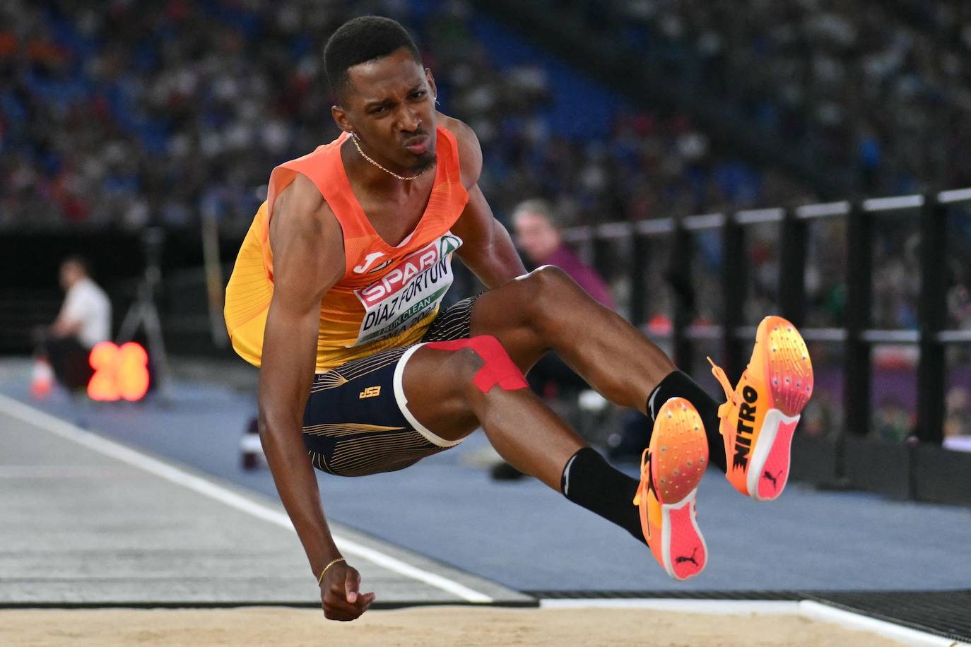 Jordan Díaz, en uno de sus intentos en el Olímpico de Roma.