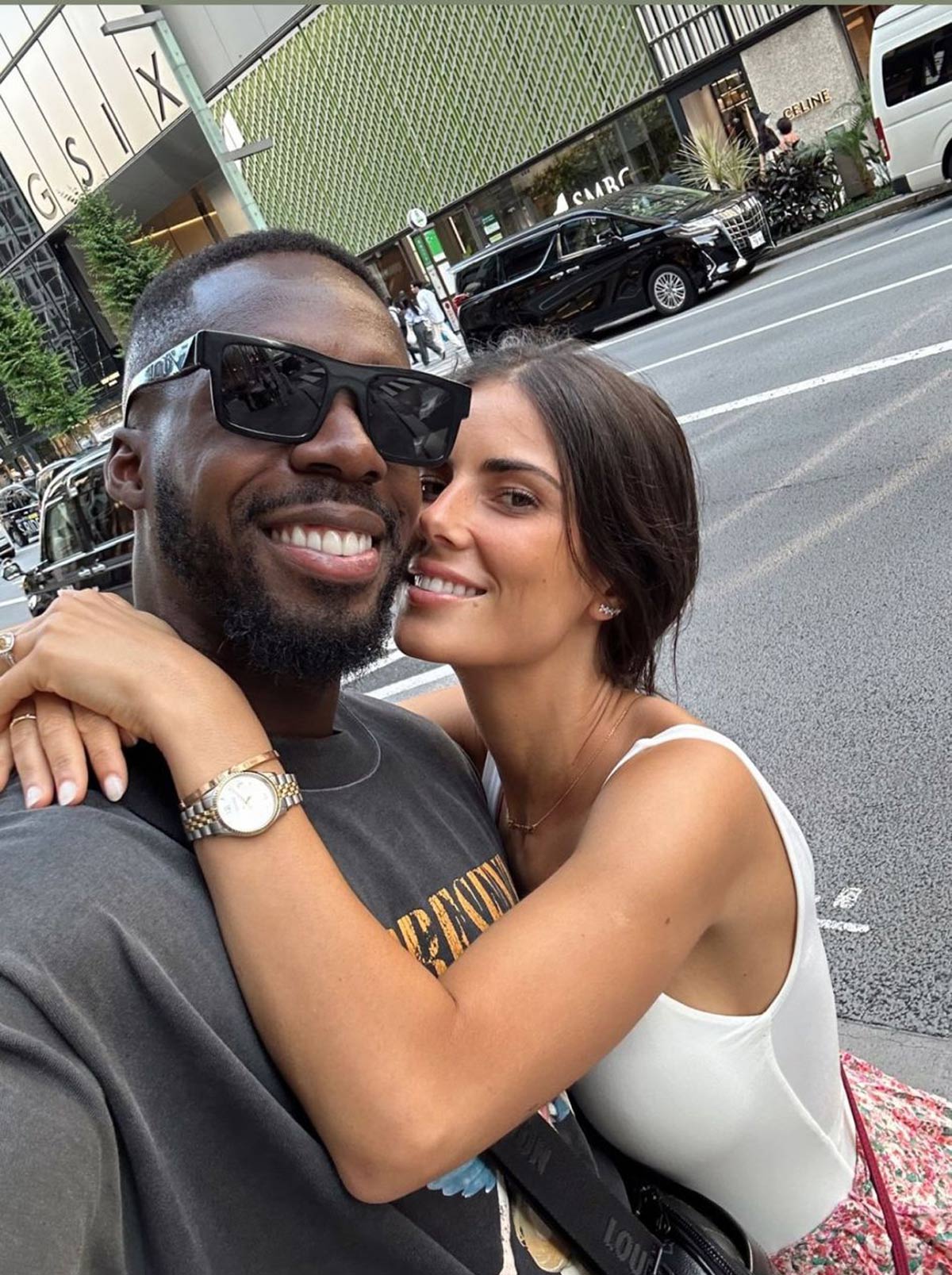 Iñaki Williams y Patricia Morales paseando por el barrio de Ginza, en Tokio, zona de ejecutivos y tiendas de lujo 11/06/24