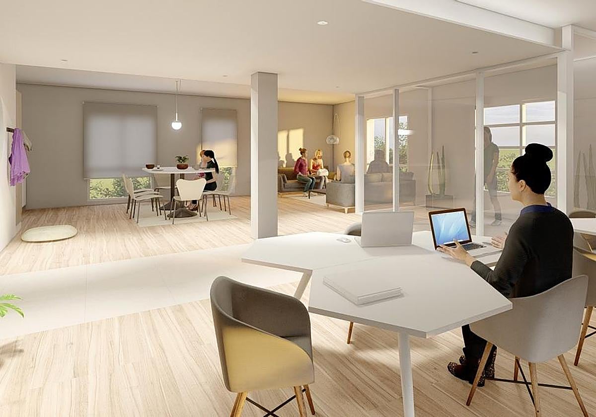 Infografía de la futura Casa de las Mujeres de Getxo.