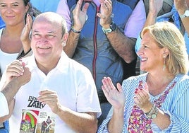 Andoni Ortuzar e Itxaso Atutxa, durante el último Aberri Eguna, celebrado el pasado septiembre.