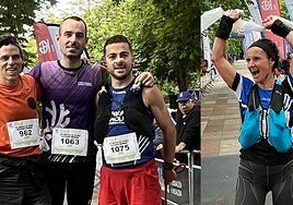 Alzola, Goikolea y Gálvez (izquierda) y Ane Zabala (derecha).