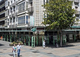 El andamio rodea el edificio desde hace más de dos años.