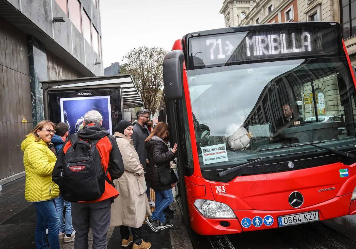 Imagen de los servicios mínimos de Bilbobus.