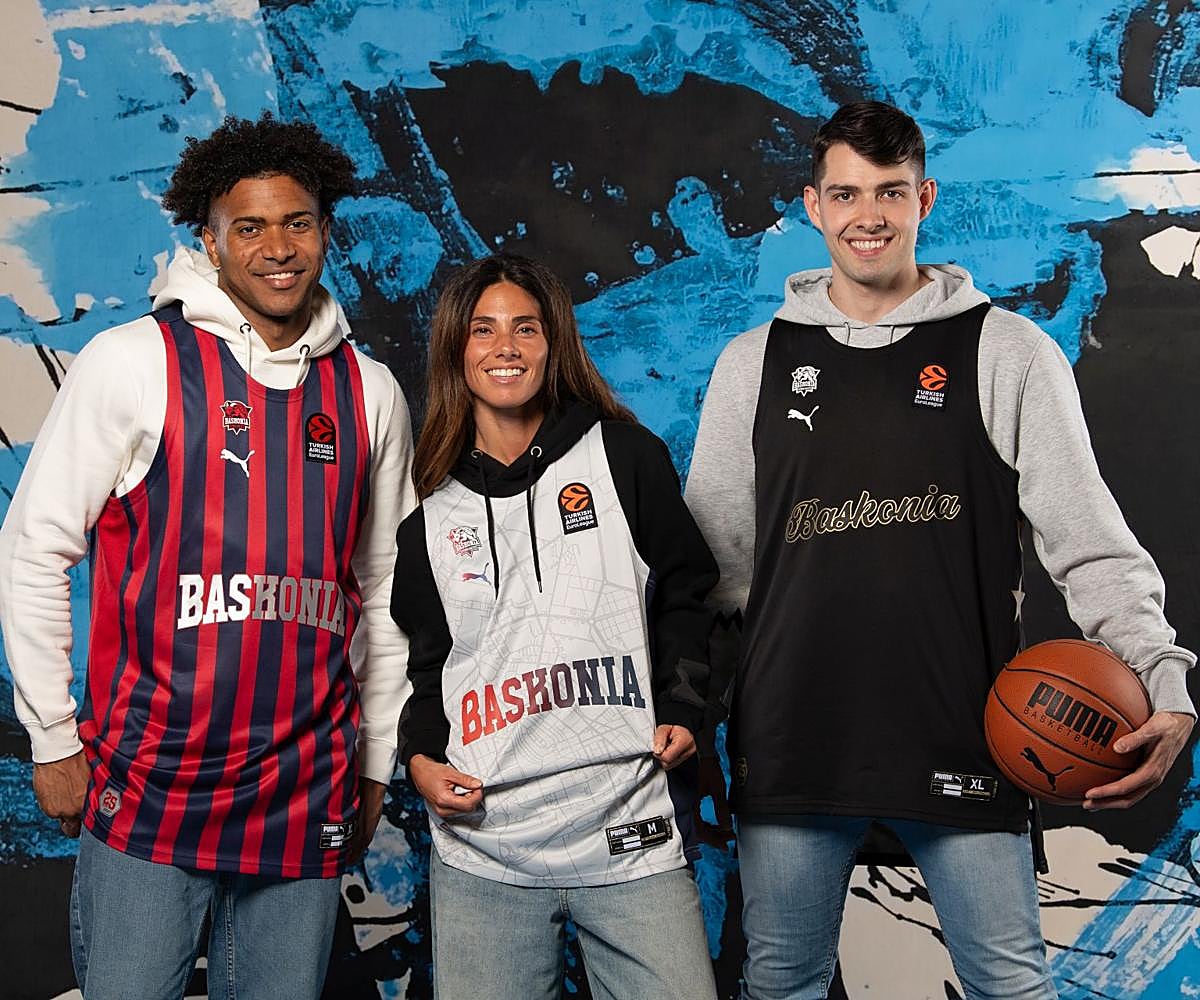 Nuevas camisetas del Baskonia: Trece franjas azulgranas, el mapa de Vitoria y vuelta al negro