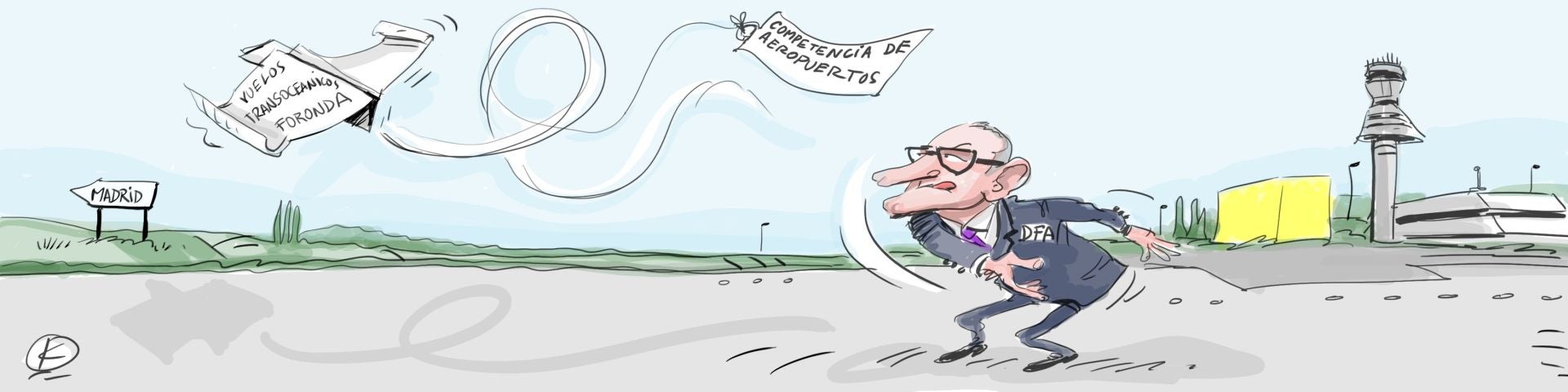 La viñeta de Cerrajería y la petición de la competencia de aeropuertos para que Foronda acoja vuelos transoceánicos