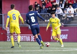 Adrián Miranda durante el partido de Copa del Rey que jugó con el primer equipo del Cádiz.