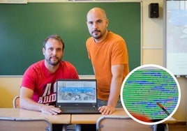 Antonio Blanco y Rubén Baltasar, los creadores de Closnet, y en el detalle la pantalla con las webs a las que ha accedido cada alumno.