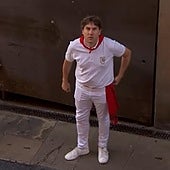 Eneko Andueza, presente en el segundo encierro de los Sanfermines