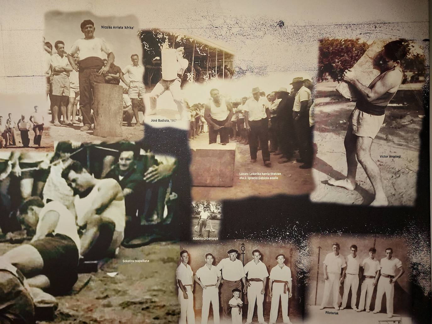 Las competiciones de deportes rurales, la pelota en el frontón y las pruebas de fuerza eran habituales entre los vascos.