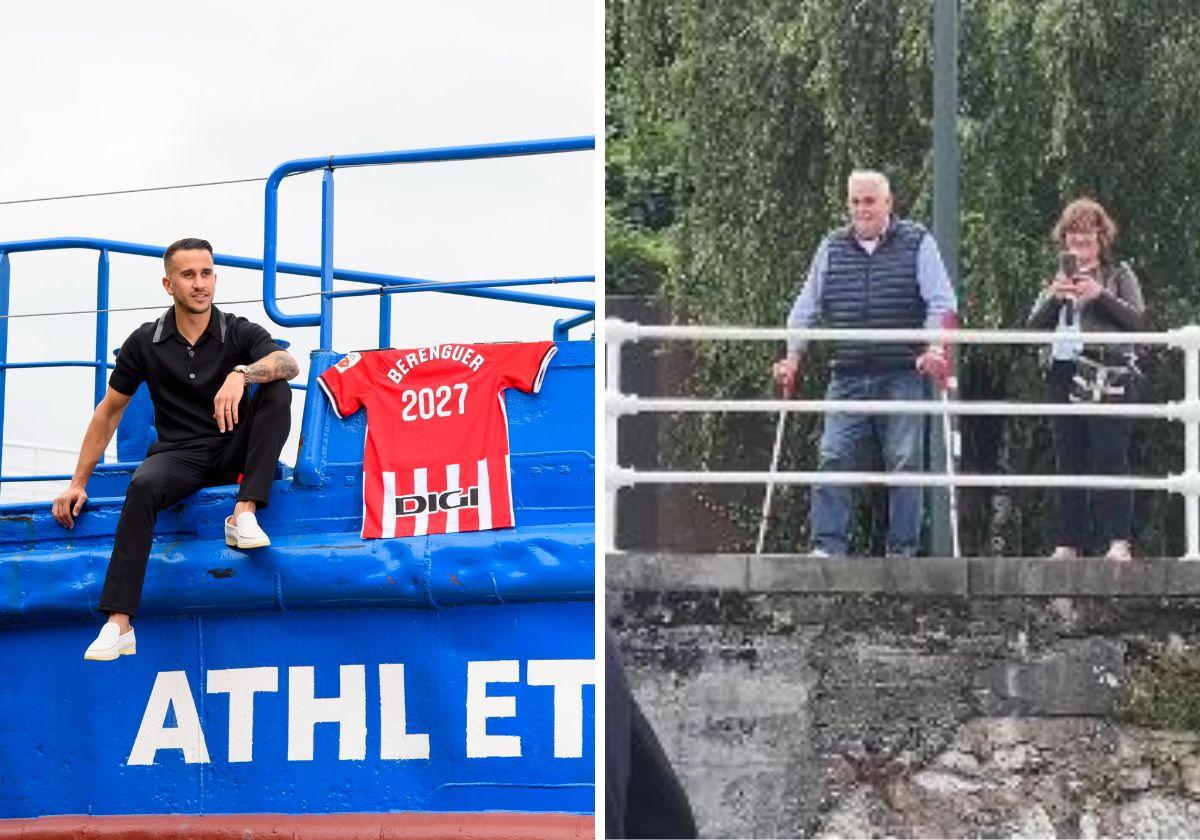 El divertido momento de Berenguer y un aficionado en la gabarra por su renovación