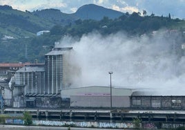 La imagen recoge la humareda blanca que dejó uno de los incidentes sucedidos dentro de las instalaciones de Profersa en mayo.