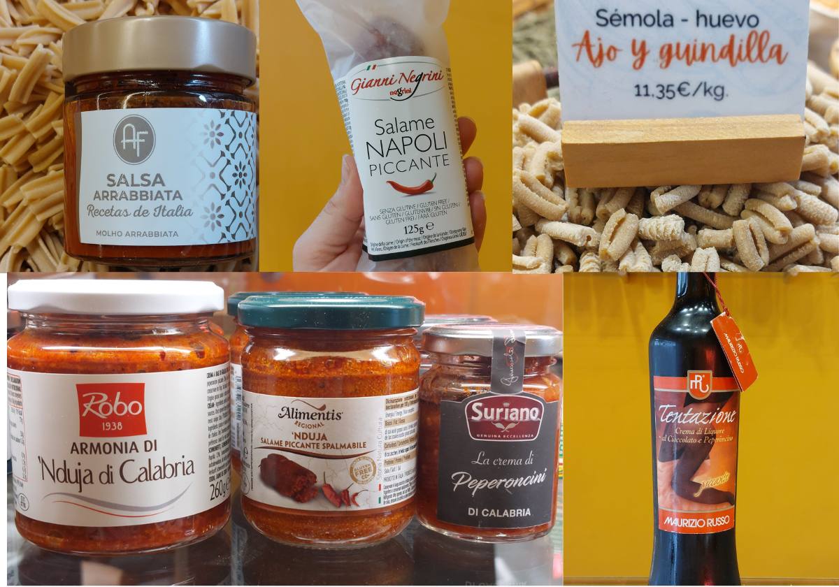 Variedad de productos picantes en Pizza y Pasta Grossi