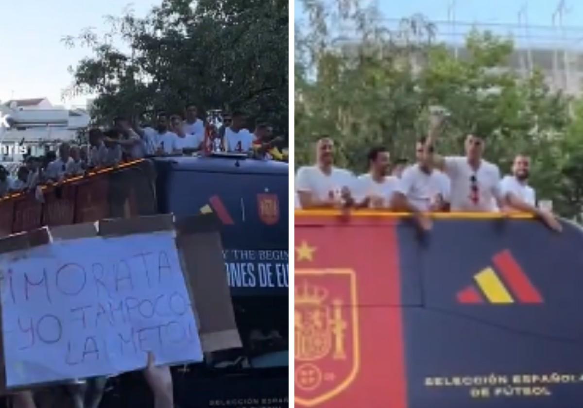 Morata lanza un vaso a una joven que le enseñó un cartel donde se leía «yo tampoco la meto»