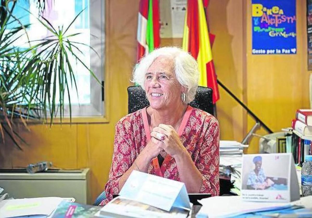 La presidenta de la Sala de los Social del Superior vasco, Garbiñe Biurrun, en su despacho del Palacio de Justicia de Bilbao.