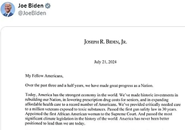 La carta íntegra con la que Joe Biden anuncia su retirada de la carrera presidencial